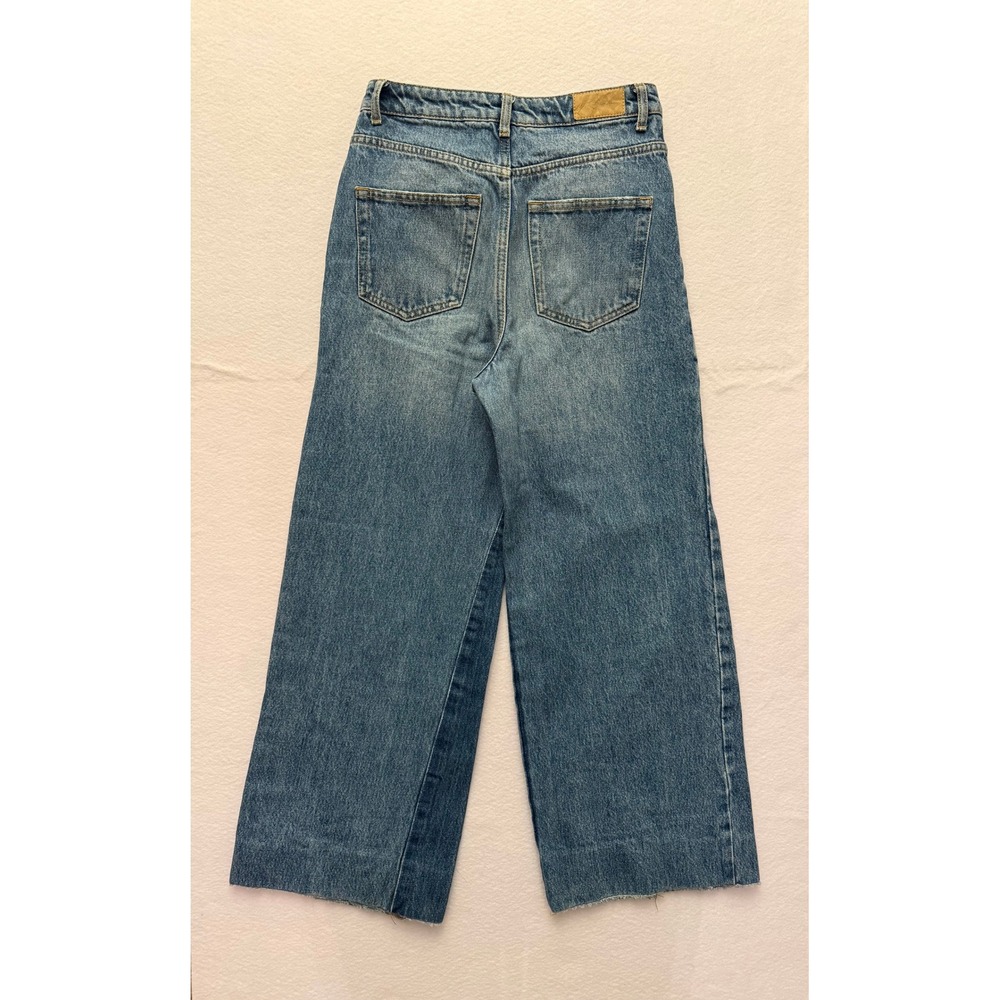 VTG 90s Clockhouse Two Tone Patchwork Baggy Skater Wide Leg Jeans 27 - Picture 2 of 7